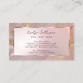 Goud roze vloeibaar marmer visitekaartje (Achterkant)