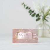 Goud roze vloeibaar marmer visitekaartje (Staand voorkant)
