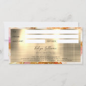 Goud Roze waterverf Faux folie Cadeaubon (Achterkant)