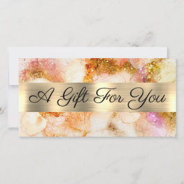 Goud Roze waterverf Faux folie Cadeaubon