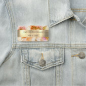 Goud Roze waterverf Faux folie Naam Tag (In situ)