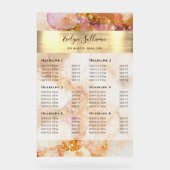 Goud Roze Waterverf Faux Folie prijslijst Acryl Bord (Voorkant)