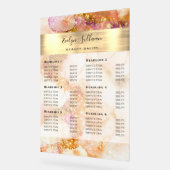 Goud Roze Waterverf Faux Folie prijslijst Acryl Bord (Hoek)