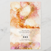 Goud Roze Waterverf Faux Folie prijslijst Flyer (Achterkant)