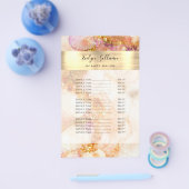 Goud Roze Waterverf Faux Folie prijslijst Flyer (Enkel)
