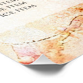 Goud Roze Waterverf Faux Folie prijslijst Glossy Perfect Poster (Hoek)