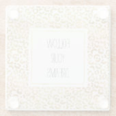 Goud Roze Wit Luipaard Print Glazen Onderzetter (Achterkant)