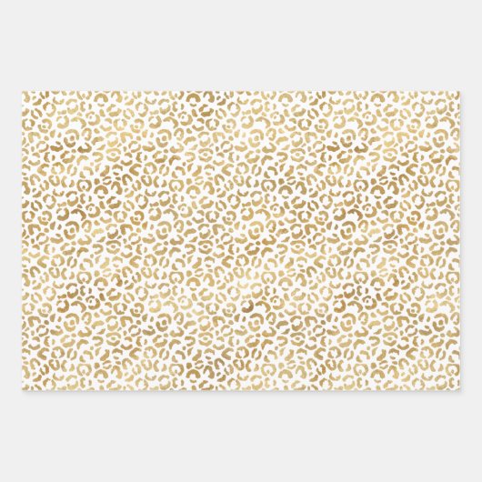 Goud Roze Wit Luipaard Print Inpakpapier Vel (Voorkant 3)