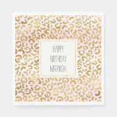 Goud Roze Wit Luipaard Print Servet (Voorkant)