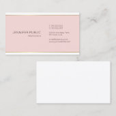 Goud roze witte, stijlvolle, elegante vormgeving m visitekaartje (Voorkant / Achterkant)