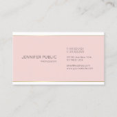 Goud roze witte, stijlvolle, elegante vormgeving m visitekaartje (Voorkant)