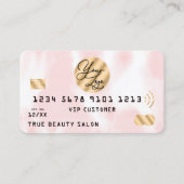 Goud Roze Witte Waterverf Credit Kaart Logo Visitekaartje (Voorkant)