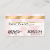 Goud Roze Witte Waterverf Credit Kaart Logo Visitekaartje (Achterkant)