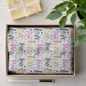 Goud Roze Zwart Confetti Liefde Tissuepapier (Geschenk)