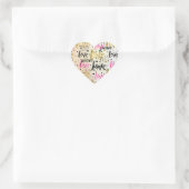 Goud Roze Zwart Confetti Liefde Vrede Hart Sticker (Tas)