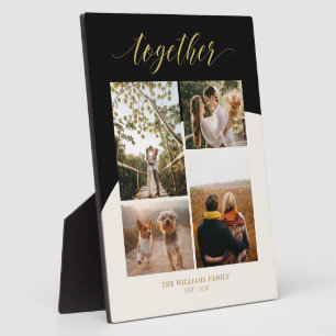 Goud, Roze & Zwart Samen Familie Fotocollage Fotoplaat