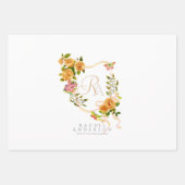 Goud Rozen lint Chic Monogram Wit Inpakpapier Vel (Voorkant 2)