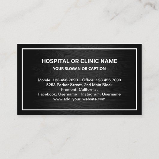 Goud Rustiek Grijs Hout Tand Tandheelkundige klini Visitekaartje (Achterkant)