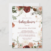 Goud rustiek Kleurrijk Bloemen Baby shower Kaart (Voorkant)