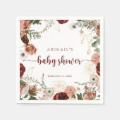 Goud rustiek Kleurrijk Bloemen Baby shower Servet (Voorkant)
