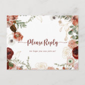 Goud Rustiek Kleurrijk Bloemen Menu Keuze RSVP (Voorkant)