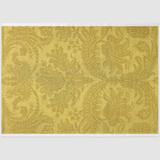 Goud Rustiek Victoriaans Bloemen Decoupage Tissuepapier (Voorkant)