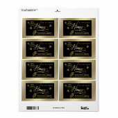 Goud  rustieke bijen honing tak potje Label (Full Sheet)