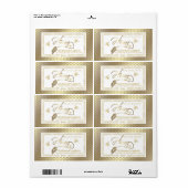 Goud rustieke bijen honing tak potje Label (Full Sheet)