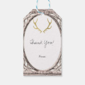 Goud rustieke gewei Glam boerderij bruiloft gunst Cadeaulabel (Achterkant)