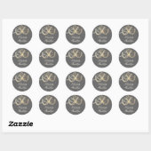 Goud rustieke Hoefijzers Country Bruiloft Ronde Sticker (Vel)