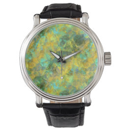 Goud ruw textiel horloge