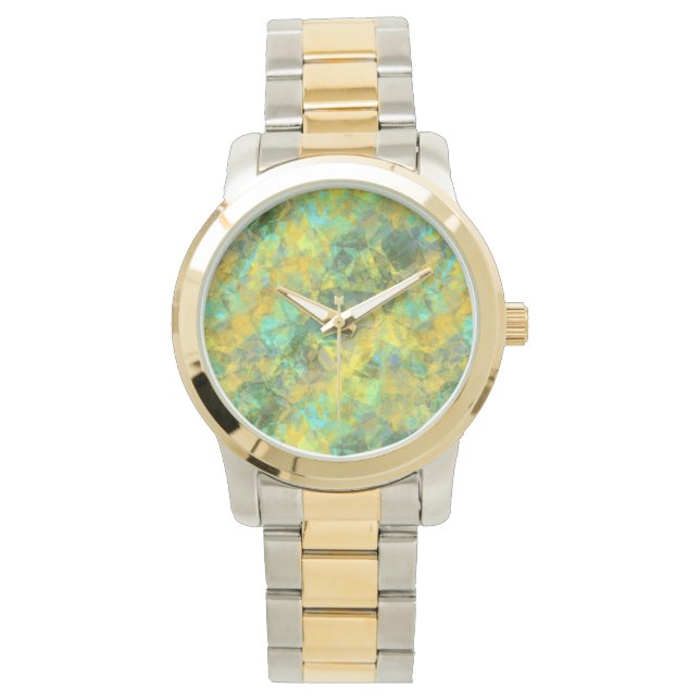 Goud ruw textiel horloge (Voorkant)