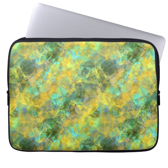 Goud ruw textiel laptop sleeve (Voorkant)