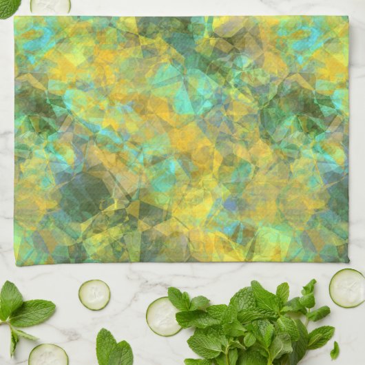 Goud ruw textiel theedoek (Gevouwen)