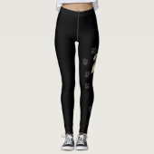 Goud Sable Lhasa Apso Cartoon Hond & Pootjes Leggings (Voorkant)