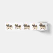 Goud Sable Lhasa Apso Cute Cartoon Hond Satijnen Lint (Voorkant)