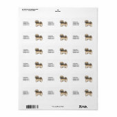 Goud Sable Lhasa Apso Cute Hond & Aangepaste Tekst Etiket (Full Sheet)