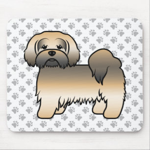 Goud Sable Lhasa Apso Schattige Cartoon Hond Muismat