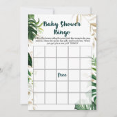 Goud Safari Baby Shower Bingo Spel Kaart (Voorkant)