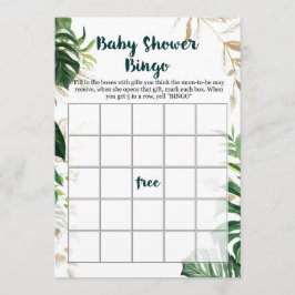 Goud Safari Baby Shower Bingo Spel Kaart