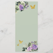 Goud Salie Groen Paarse Princesa Quinceañera Menu (Achterkant)