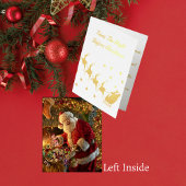 Goud Santa Rendier Folie Kaarten