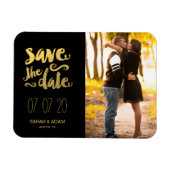 Goud Save Onze Datum | De datummagneet opslaan Magneet (Horizontaal)