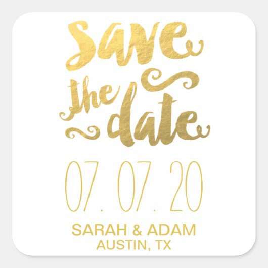 Goud Save Onze Datum | De Sticker Datum opslaan (Voorkant)