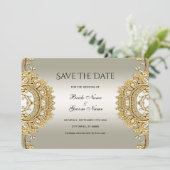 Goud Save the Date Kaart (Staand voorkant)