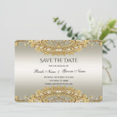 Goud  Save the Date Kaart (Staand voorkant)