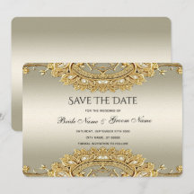 Goud Save the Date Kaart