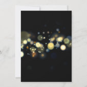 Goud Save the Date Typografie, Bokeh Zwarte Achter (Achterkant)
