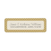 Goud Schattige Polka Dots Modern Bruiloft Etiket (Voorkant)