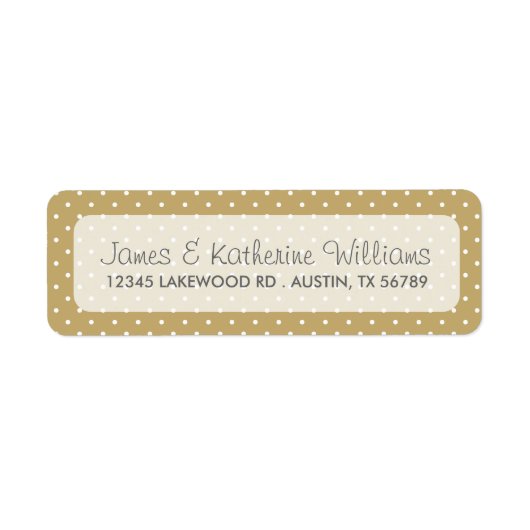 Goud Schattige Polka Dots Modern Bruiloft Etiket (Voorkant)